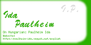 ida paulheim business card